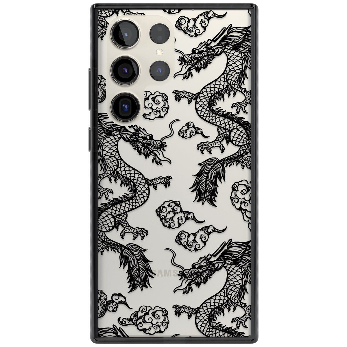 Black Dragons Samsung S22 Ultra / Samsung S23 Ultra / Samsung S24 Ultra Impact Black Phone Case front