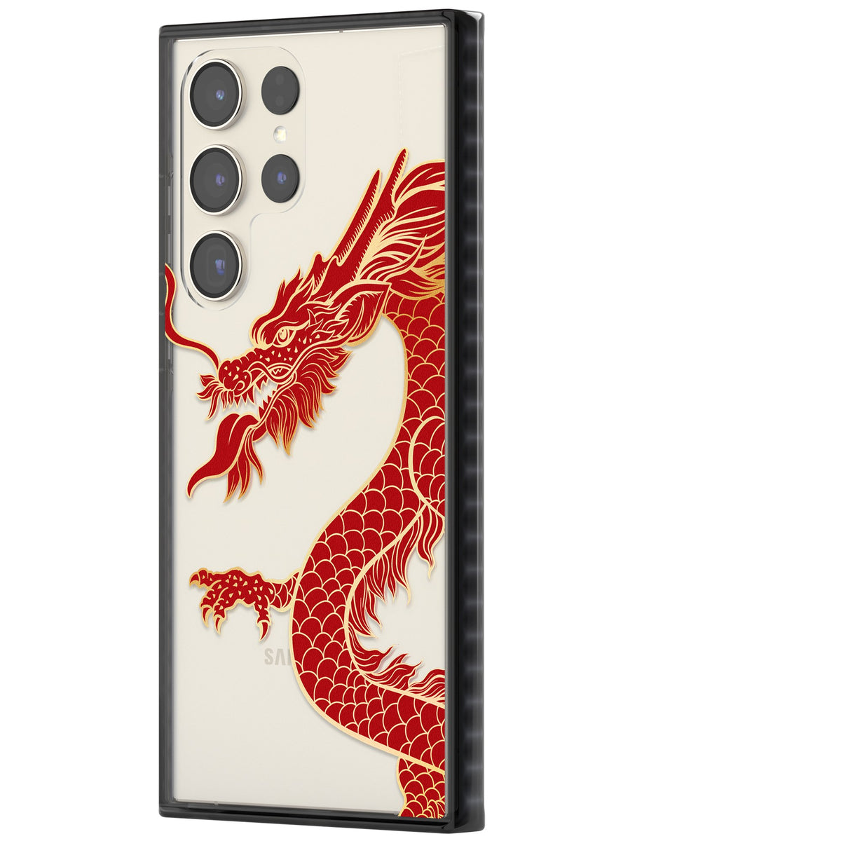 Red Dragon Samsung S22 Ultra / Samsung S23 Ultra / Samsung S24 Ultra Impact Black Phone Case side