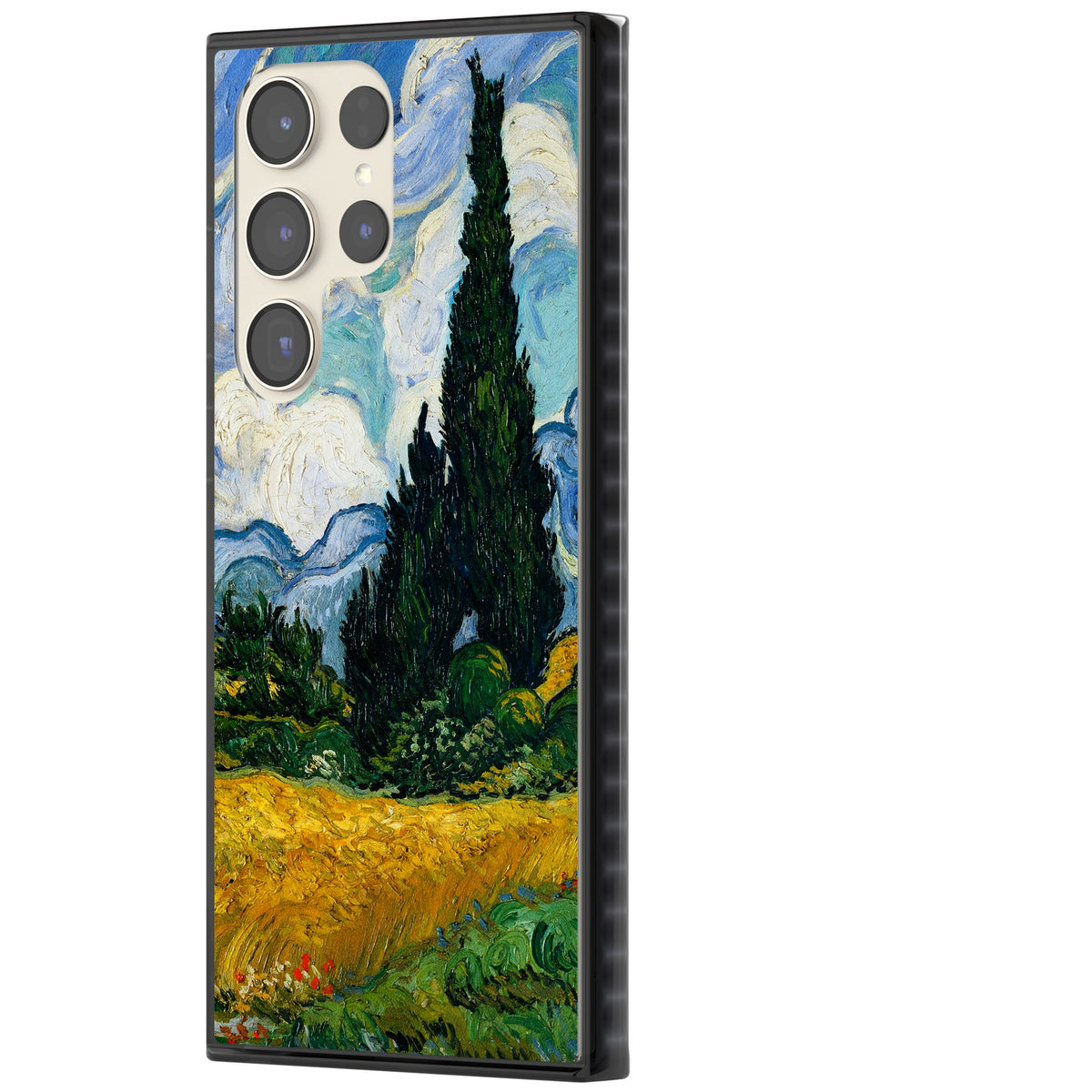 Wheat Field With Cypresses By Vincent Van Gogh Samsung S22 Ultra / Samsung S23 Ultra / Samsung S24 Ultra Impact Black Phone Case side
