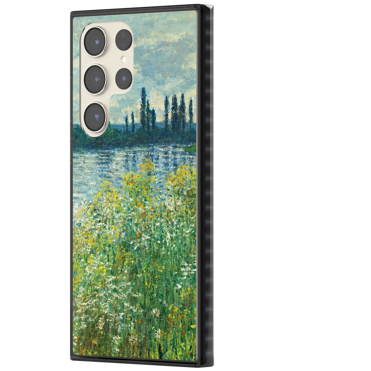 Banks Of The Seine By Claude Monet Samsung S22 Ultra / Samsung S23 Ultra / Samsung S24 Ultra Impact Black Phone Case side