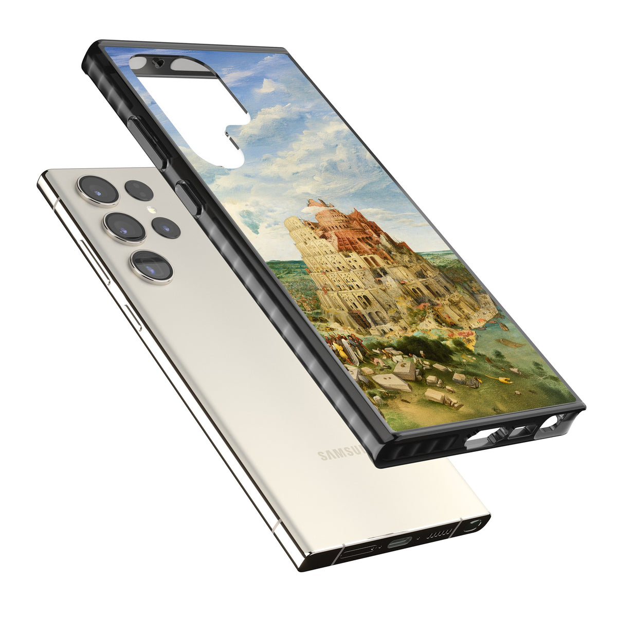 Tower Of Babel Samsung S22 Ultra / Samsung S23 Ultra / Samsung S24 Ultra Impact Black Phone Case angled