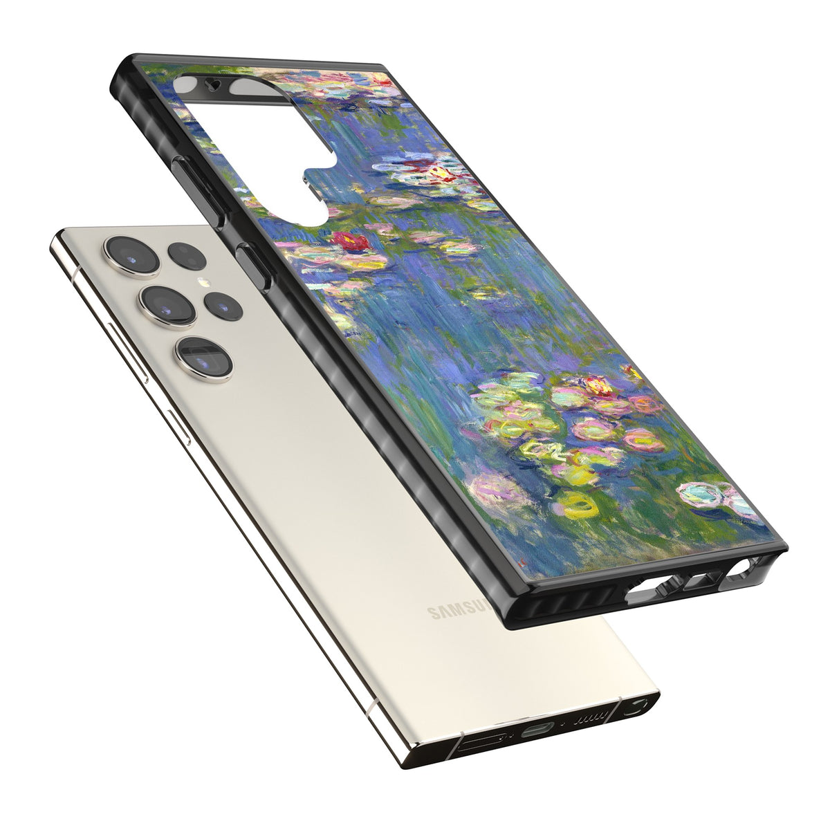 Water Lilies II Samsung S22 Ultra / Samsung S23 Ultra / Samsung S24 Ultra Impact Black Phone Case angled