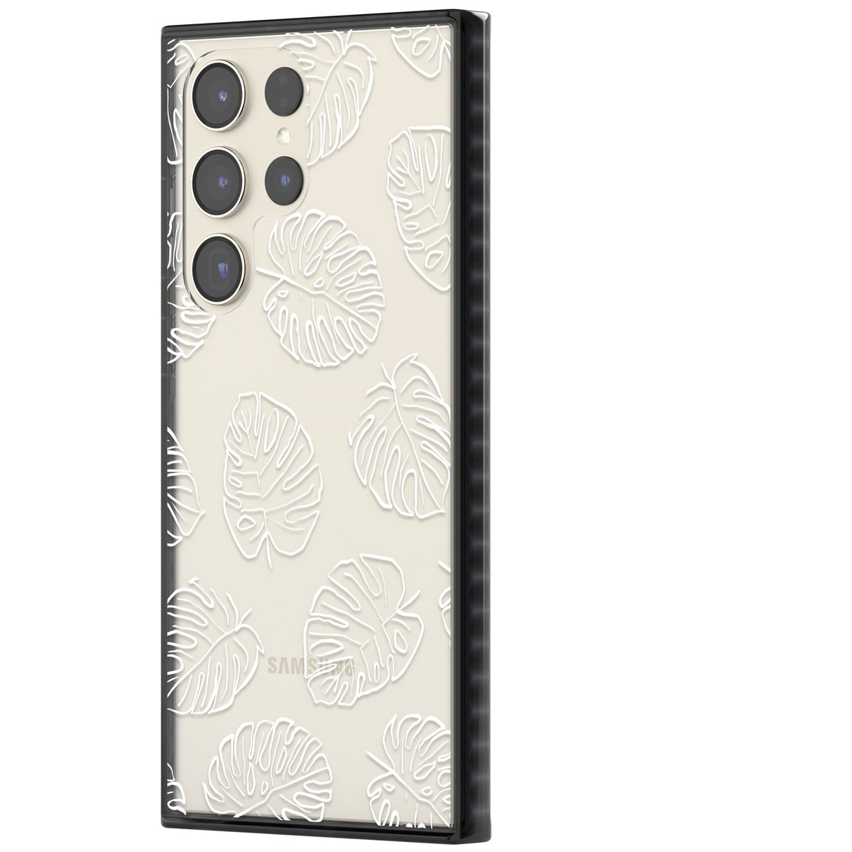 Monstera Outline Samsung S22 Ultra / Samsung S23 Ultra / Samsung S24 Ultra Impact Black Phone Case side