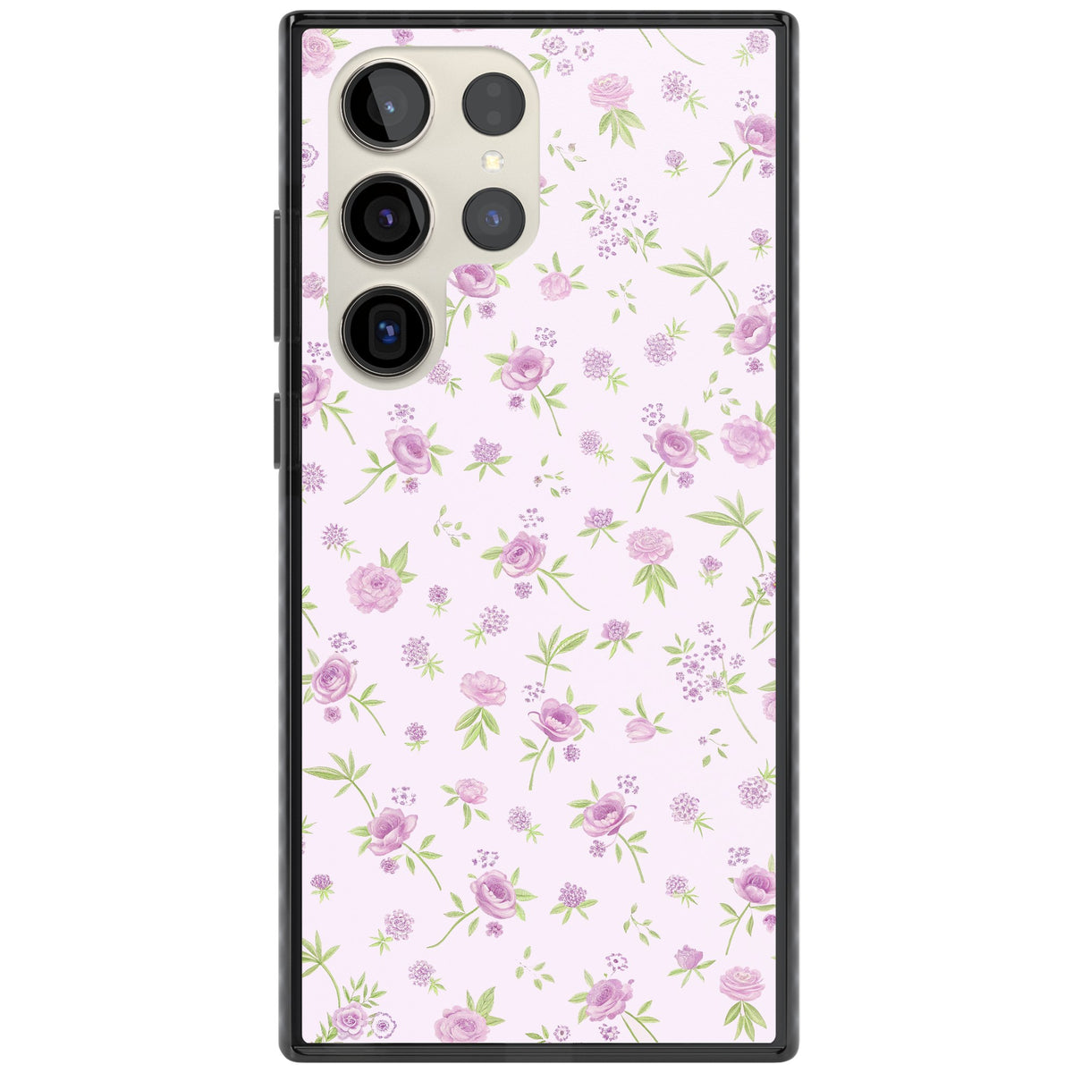 Pink Peonies Samsung S22 Ultra / Samsung S23 Ultra / Samsung S24 Ultra Impact Black Phone Case front
