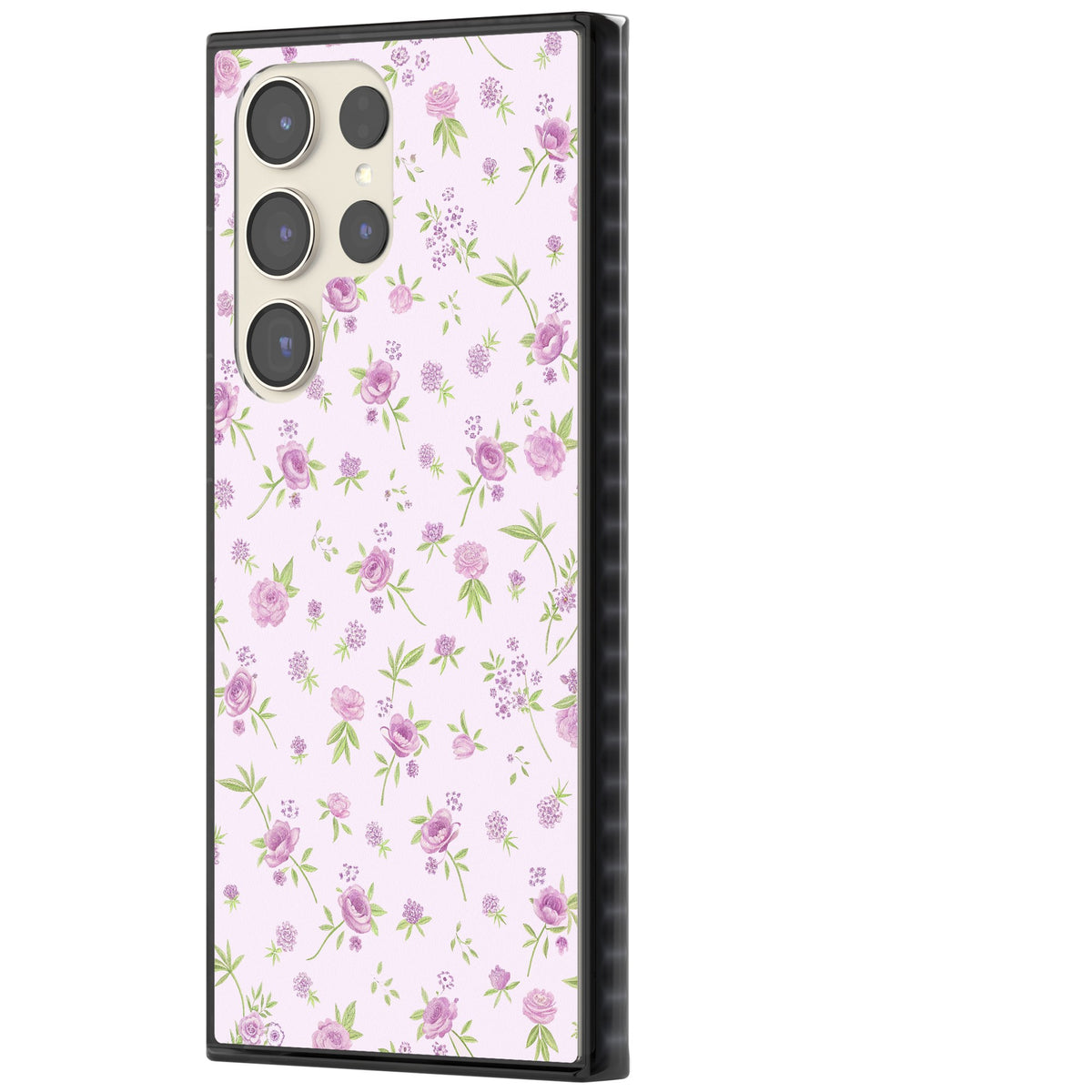 Pink Peonies Samsung S22 Ultra / Samsung S23 Ultra / Samsung S24 Ultra Impact Black Phone Case side