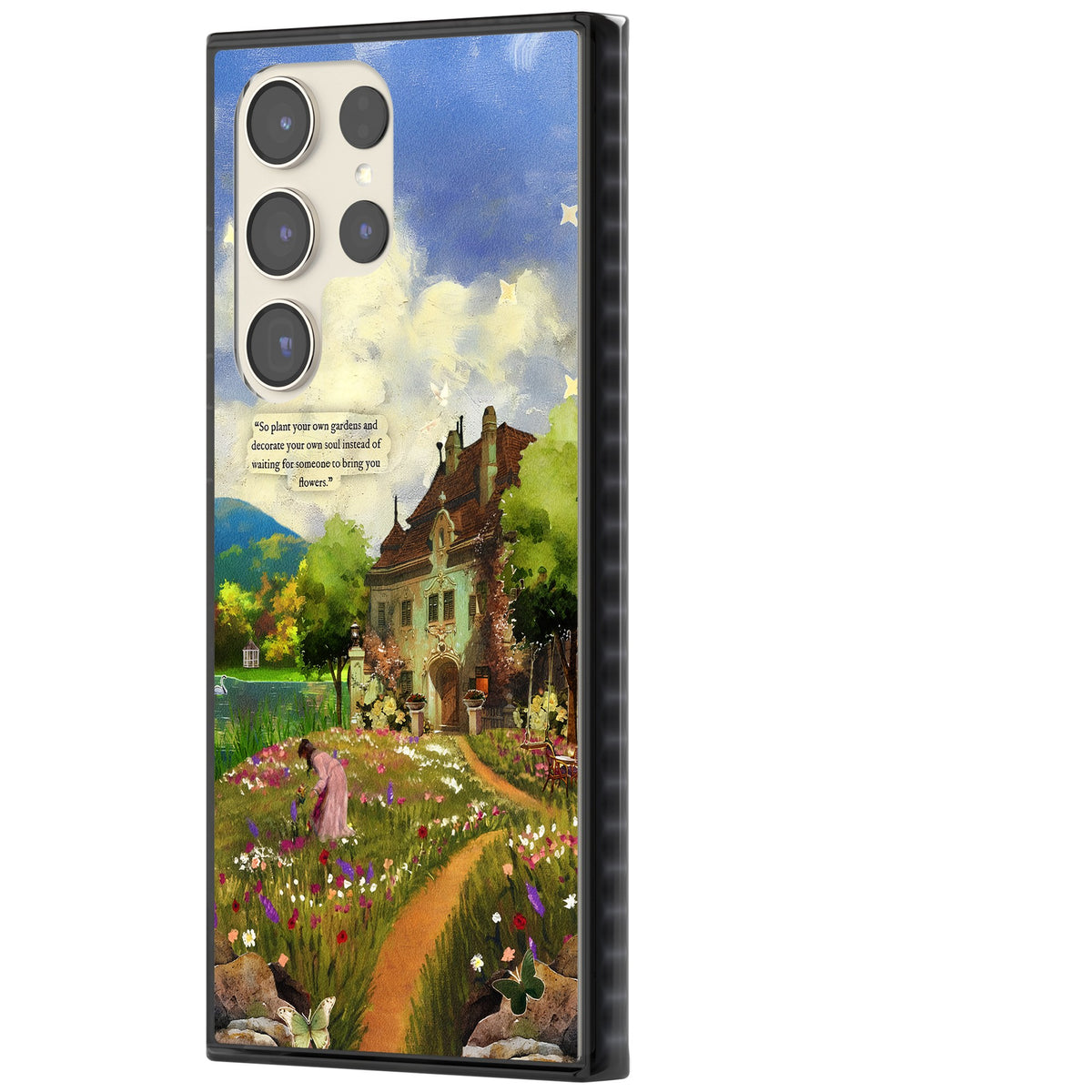 Spring Cottage Samsung S22 Ultra / Samsung S23 Ultra / Samsung S24 Ultra Impact Black Phone Case side