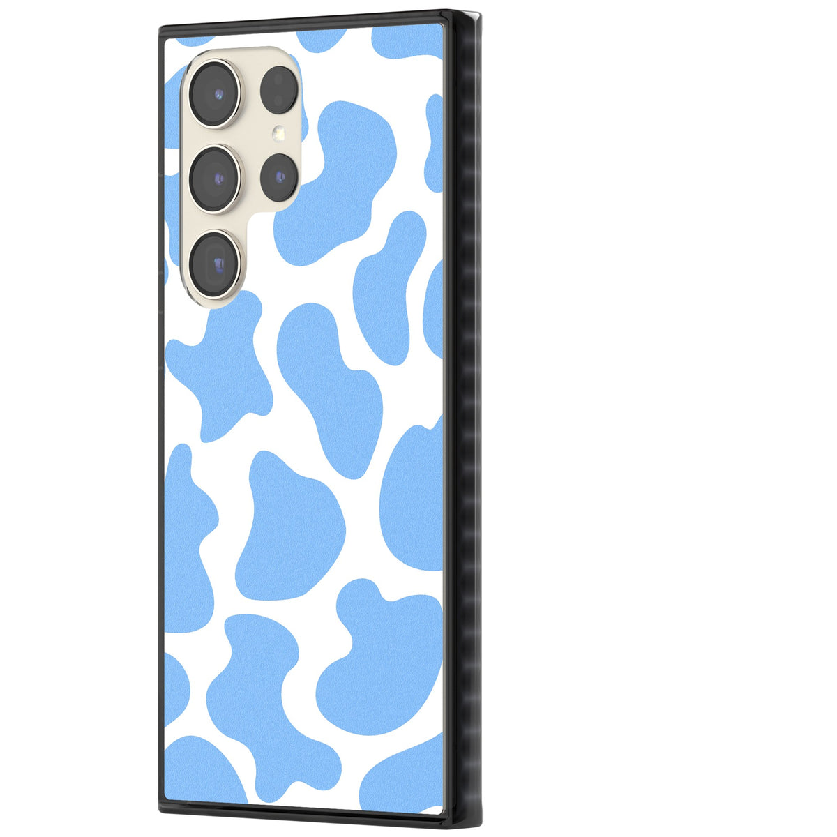 Blue And White Cow Print Samsung S22 Ultra / Samsung S23 Ultra / Samsung S24 Ultra Impact Black Phone Case side