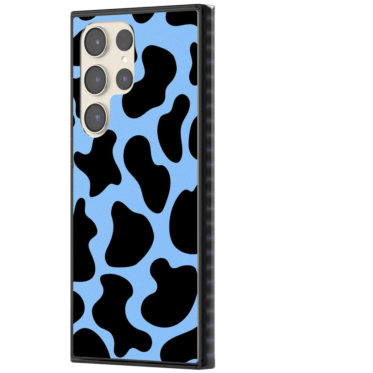 Blue And Black Cow Print Samsung S22 Ultra / Samsung S23 Ultra / Samsung S24 Ultra Impact Black Phone Case side