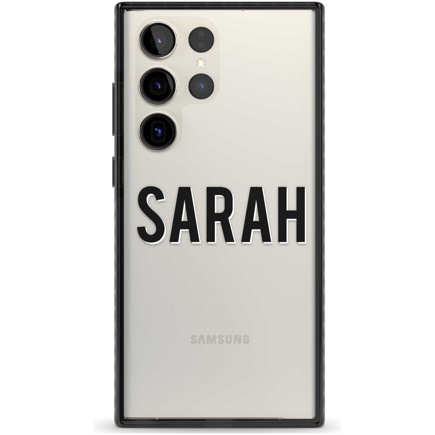 Personalised Clear Text 1A Custom Phone Case Samsung S22 Ultra / Black Impact Case,Samsung S23 Ultra / Black Impact Case Blanc Space