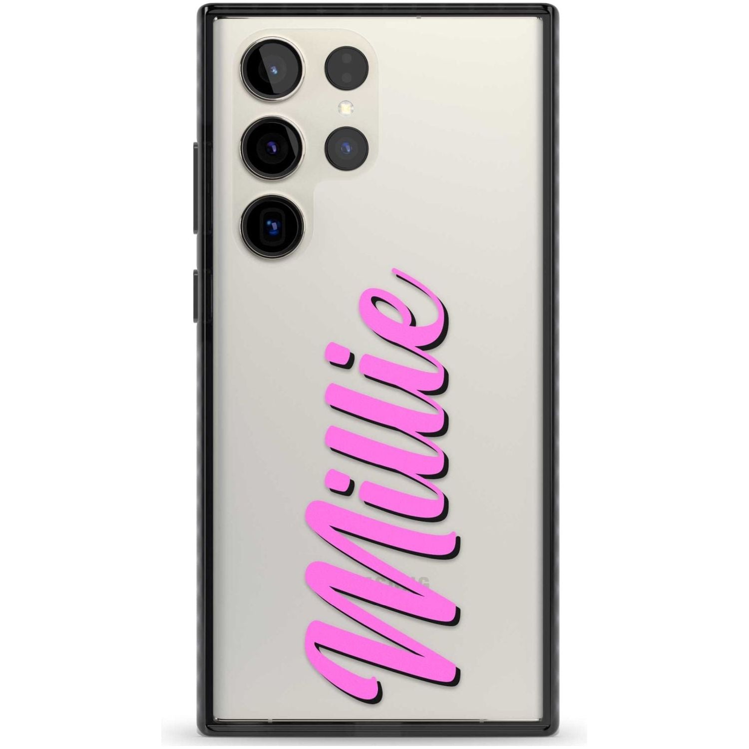 Personalised Clear Text 3C Custom Phone Case Samsung S22 Ultra / Black Impact Case,Samsung S23 Ultra / Black Impact Case Blanc Space