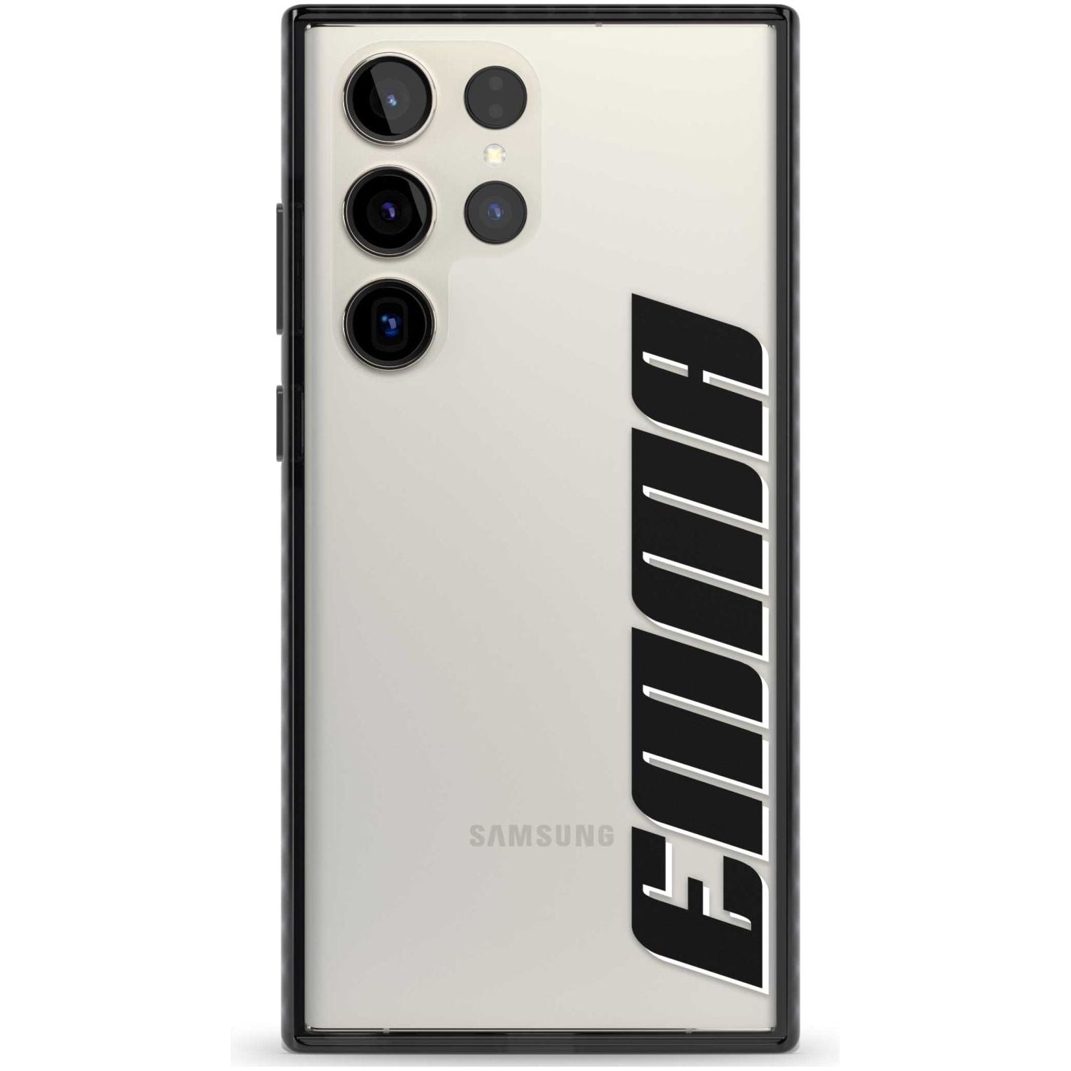 Personalised Clear Text 4A Custom Phone Case Samsung S22 Ultra / Black Impact Case,Samsung S23 Ultra / Black Impact Case Blanc Space