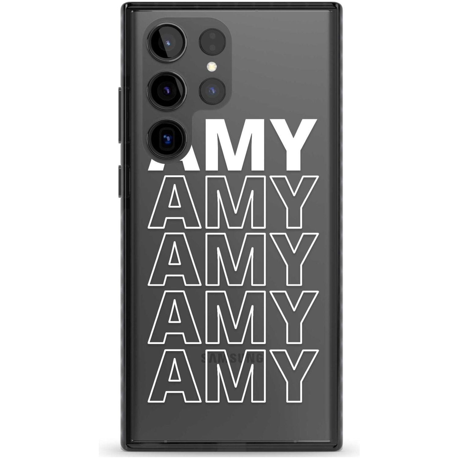 Personalised Clear Text 5C Custom Phone Case Samsung S22 Ultra / Black Impact Case,Samsung S23 Ultra / Black Impact Case Blanc Space