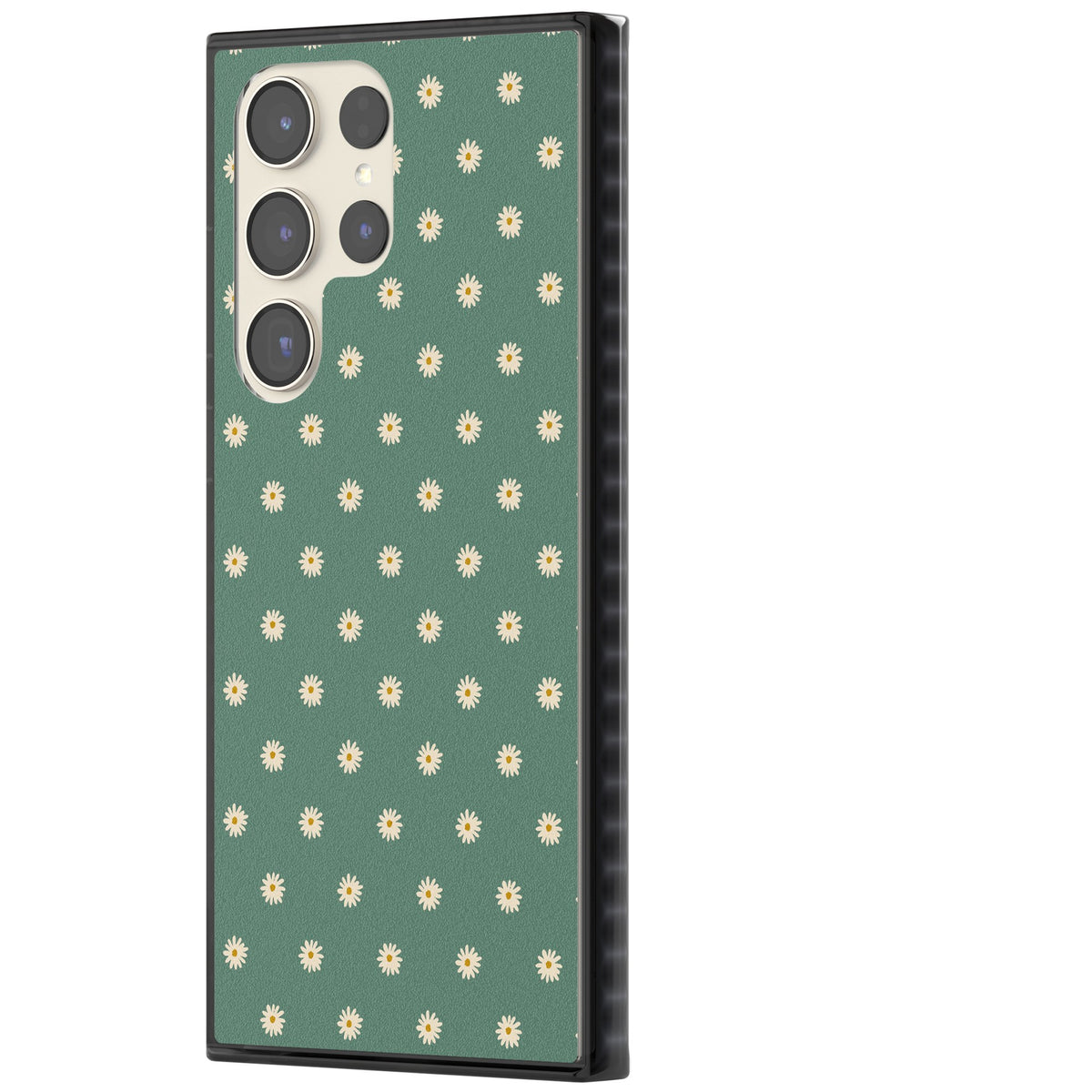 Sage Daisy Floral Samsung S22 Ultra / Samsung S23 Ultra / Samsung S24 Ultra Impact Black Phone Case side