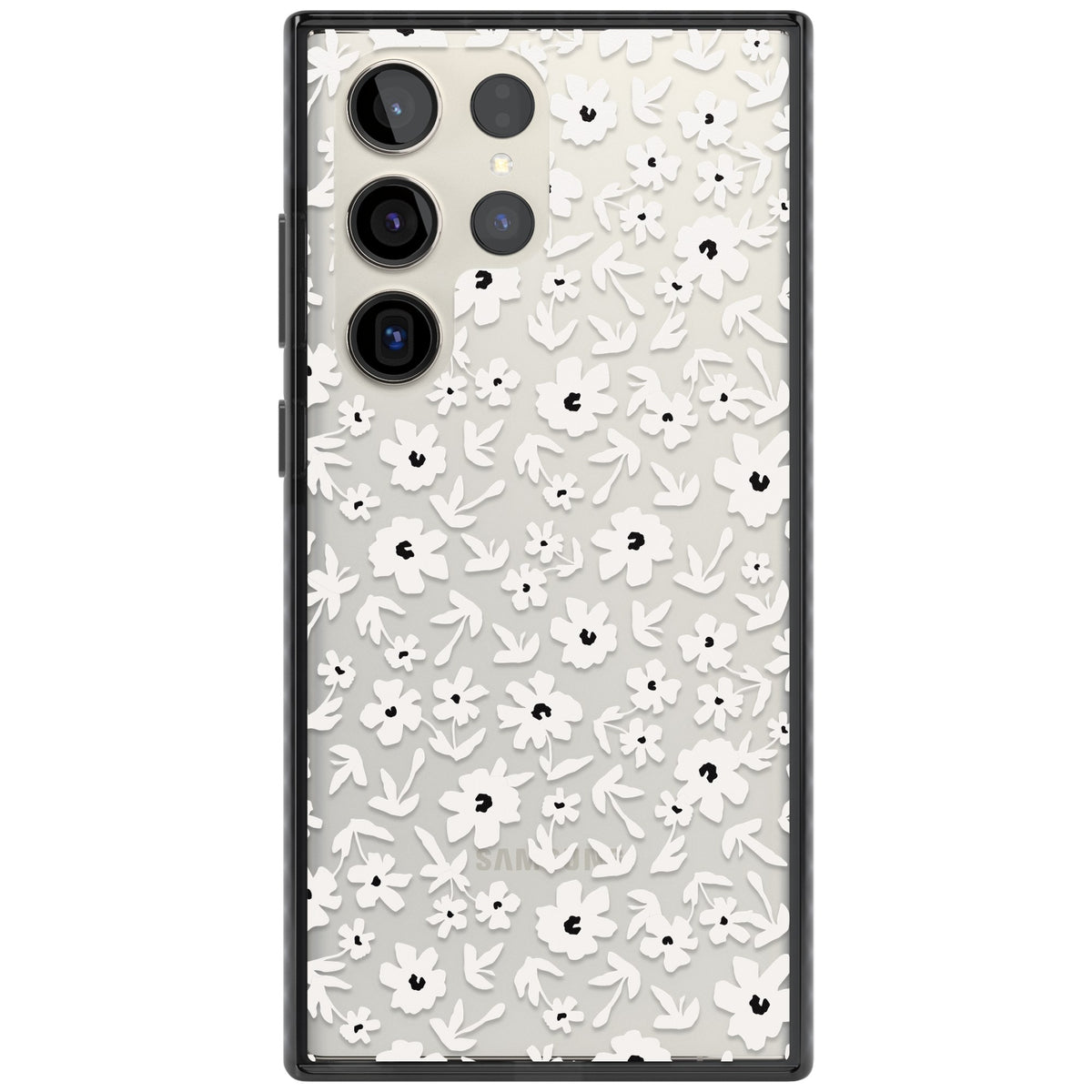Snow Petals Samsung S22 Ultra / Samsung S23 Ultra / Samsung S24 Ultra Impact Black Phone Case front