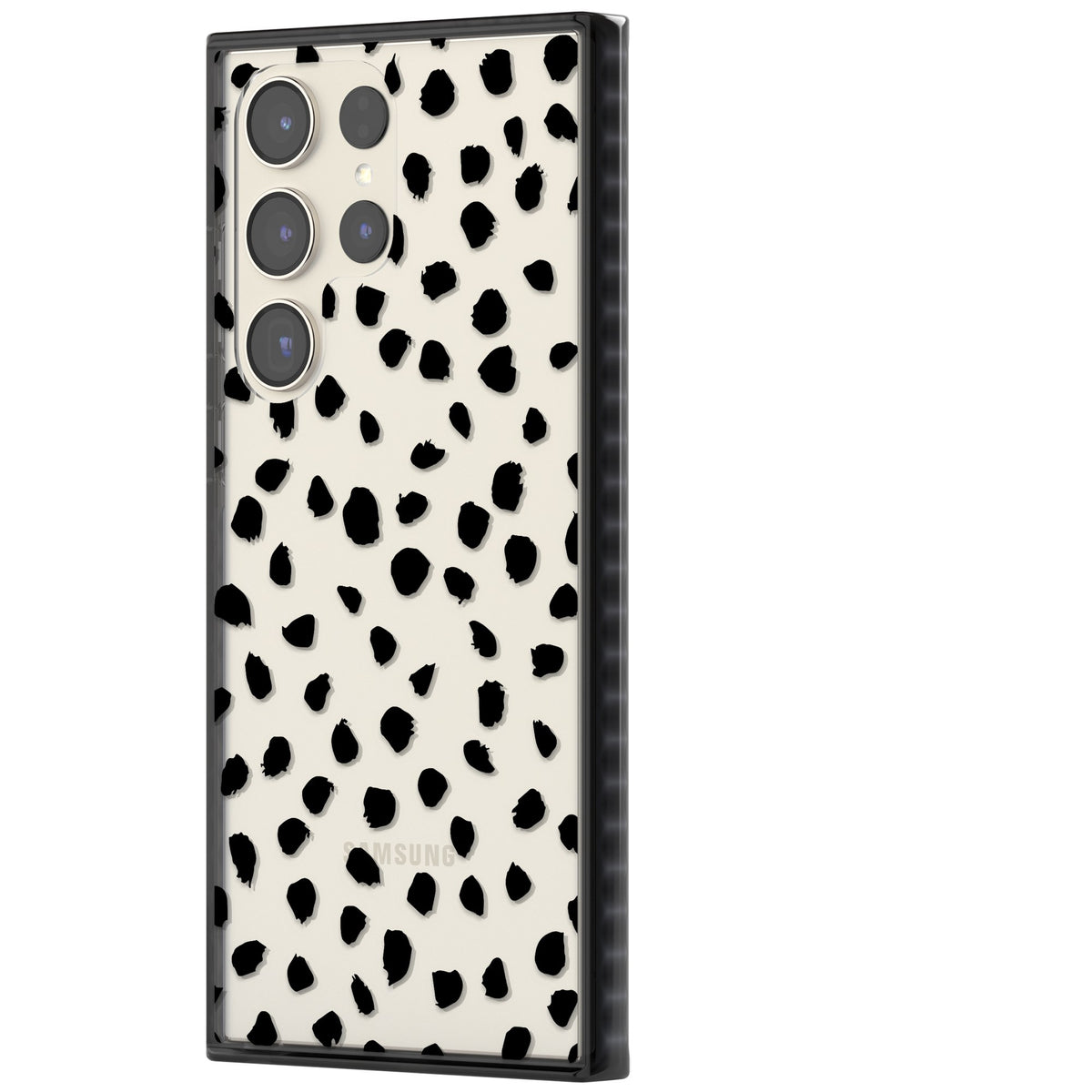 Black Dalmatian Polka Dot Samsung S22 Ultra / Samsung S23 Ultra / Samsung S24 Ultra Impact Black Phone Case side