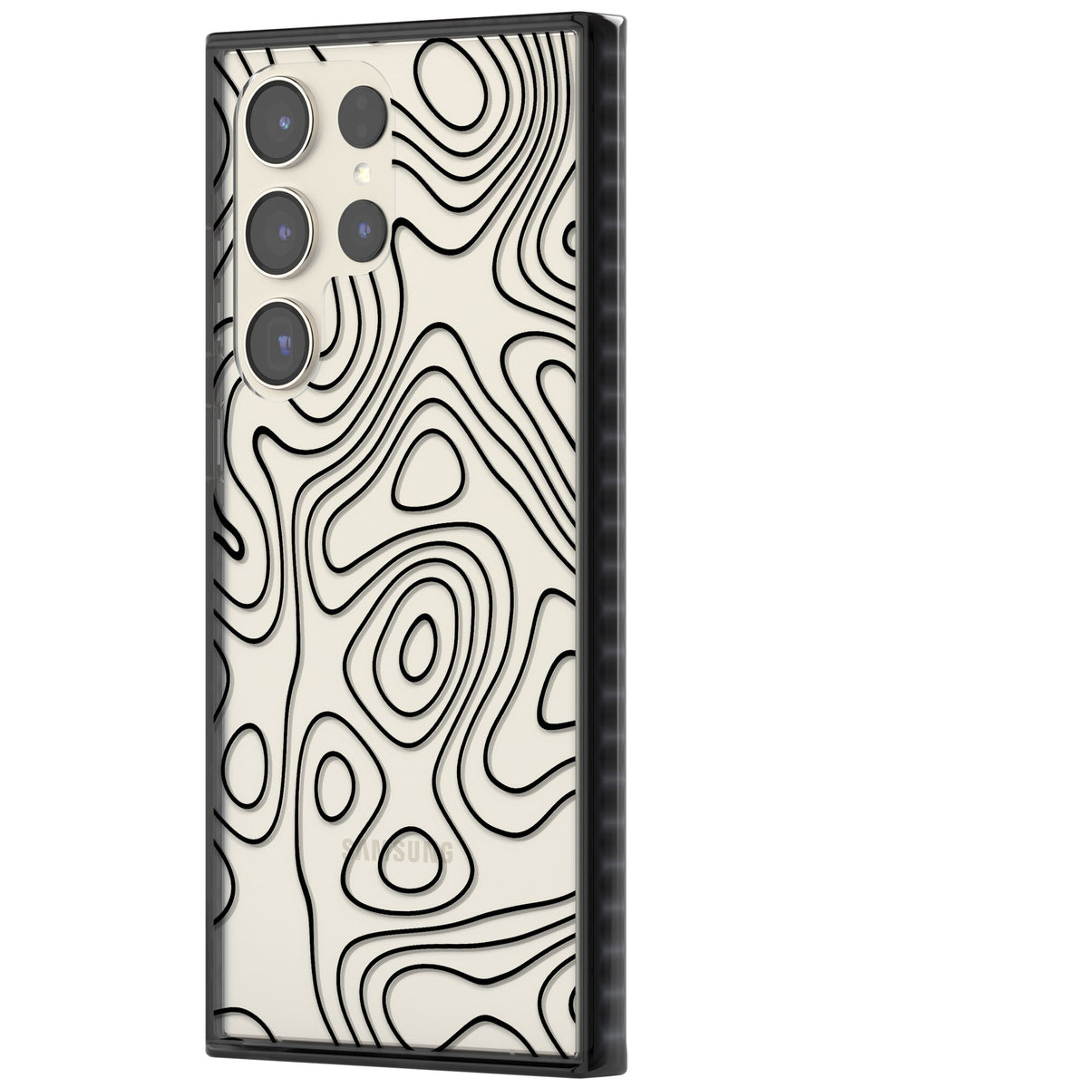 Damascus Steel Samsung S22 Ultra / Samsung S23 Ultra / Samsung S24 Ultra Impact Black Phone Case side