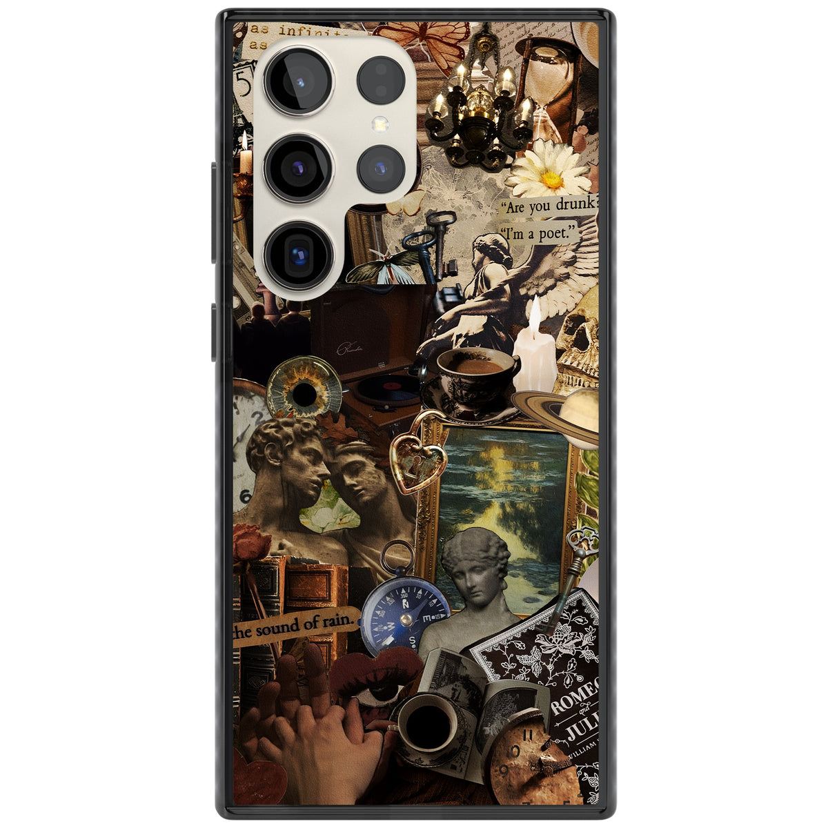Vintage Academia Collage Samsung S22 Ultra / Samsung S23 Ultra / Samsung S24 Ultra Impact Black Phone Case front