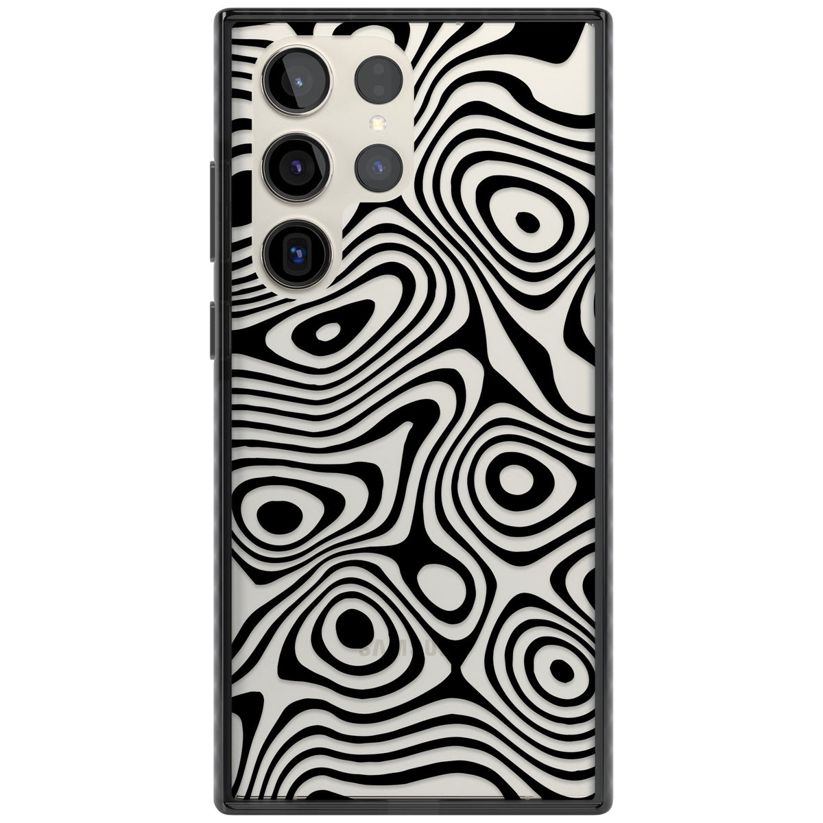 Dark Topographic Map Samsung S22 Ultra / Samsung S23 Ultra / Samsung S24 Ultra Impact Black Phone Case front