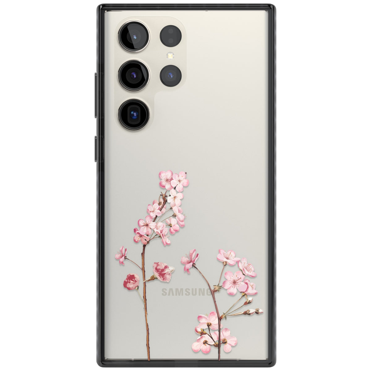 Blossom Flower Samsung S22 Ultra / Samsung S23 Ultra / Samsung S24 Ultra Impact Black Phone Case front