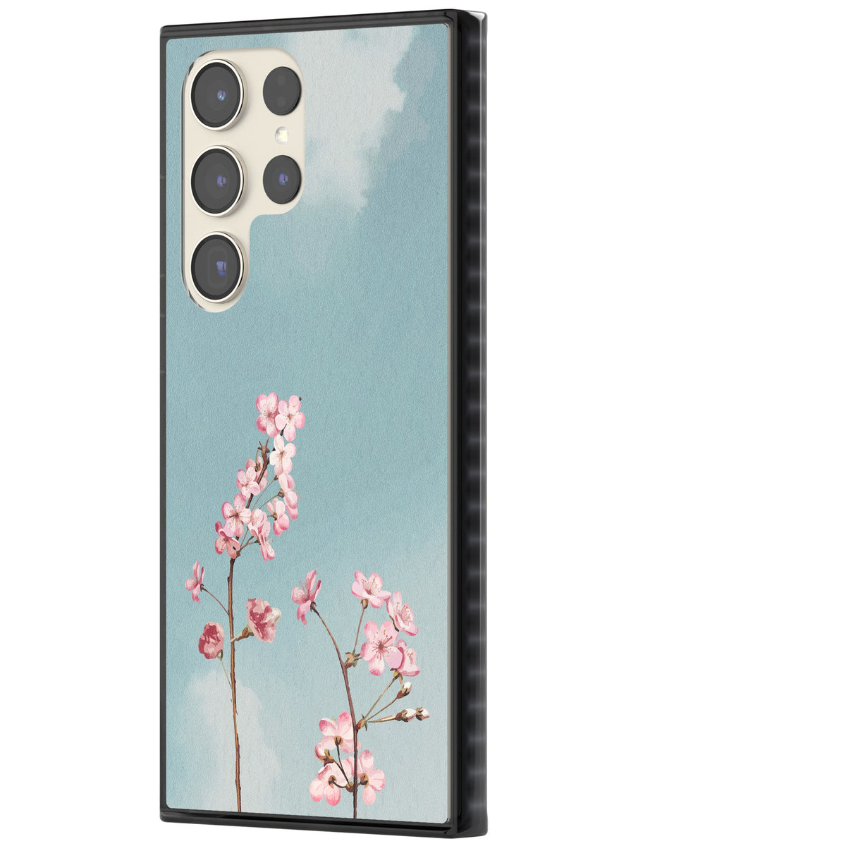 Blossom Flower Sky Samsung S22 Ultra / Samsung S23 Ultra / Samsung S24 Ultra Impact Black Phone Case side
