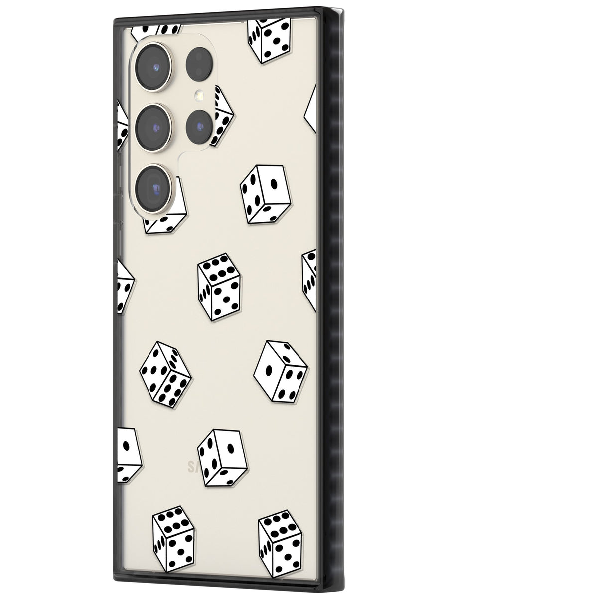 Clear Dice Pattern Samsung S22 Ultra / Samsung S23 Ultra / Samsung S24 Ultra Impact Black Phone Case side