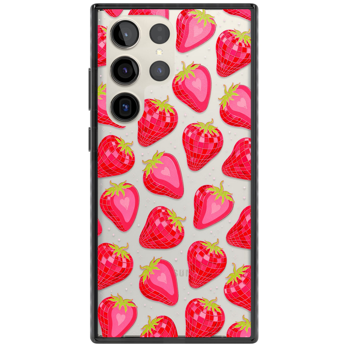 Disco Strawberry Samsung S22 Ultra / Samsung S23 Ultra / Samsung S24 Ultra Impact Black Phone Case front