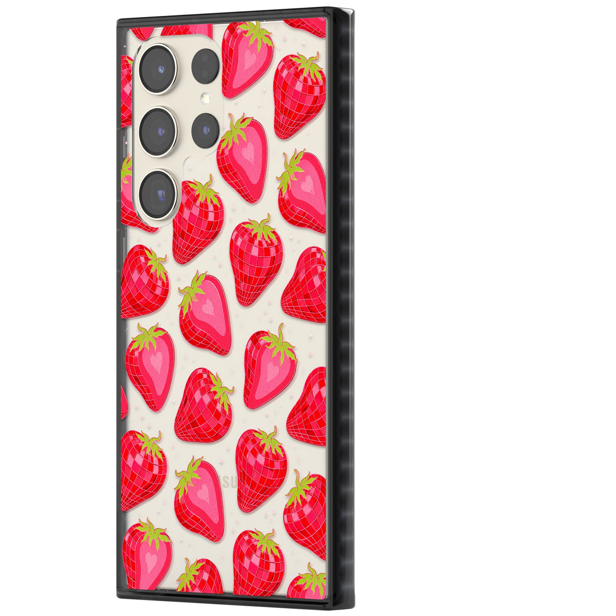 Disco Strawberry Samsung S22 Ultra / Samsung S23 Ultra / Samsung S24 Ultra Impact Black Phone Case side