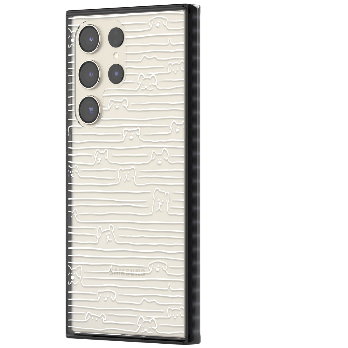 Dog Lines (White) Samsung S22 Ultra / Samsung S23 Ultra / Samsung S24 Ultra Impact Black Phone Case side