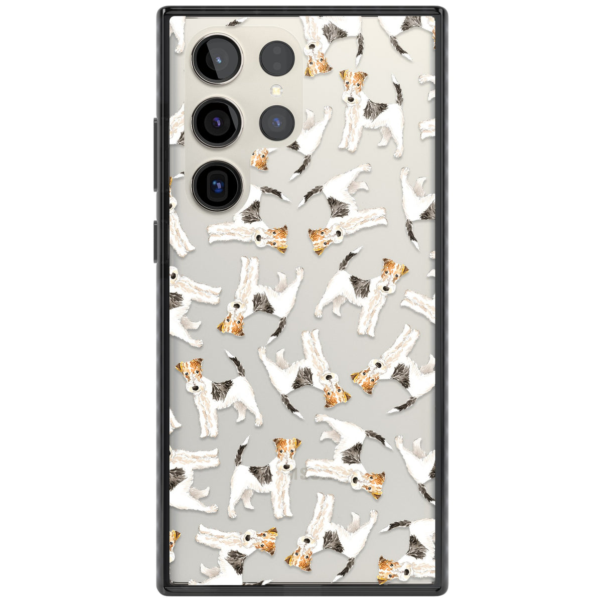Wire Haired Fox Terrier Dog Pattern Samsung S22 Ultra / Samsung S23 Ultra / Samsung S24 Ultra Impact Black Phone Case front
