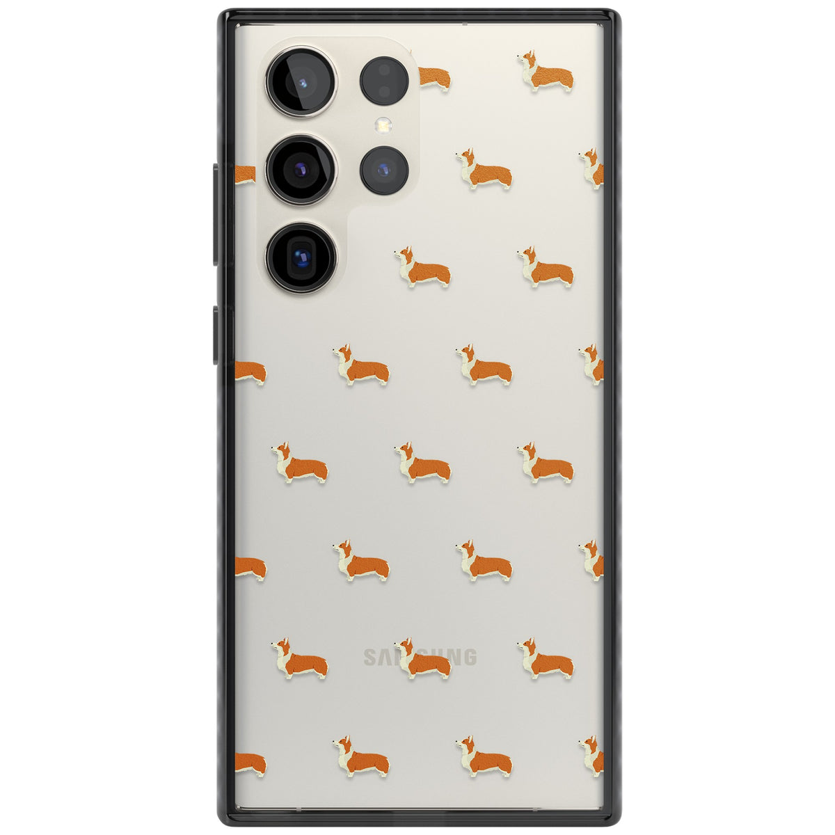 Pembroke Welsh Corgi Pattern Samsung S22 Ultra / Samsung S23 Ultra / Samsung S24 Ultra Impact Black Phone Case front