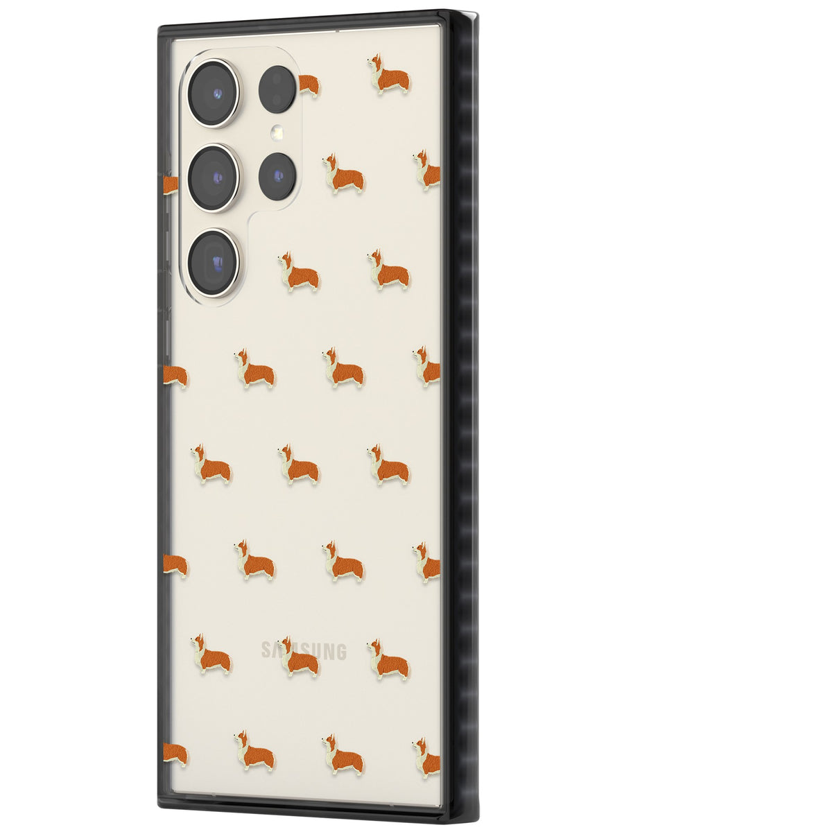 Pembroke Welsh Corgi Pattern Samsung S22 Ultra / Samsung S23 Ultra / Samsung S24 Ultra Impact Black Phone Case side