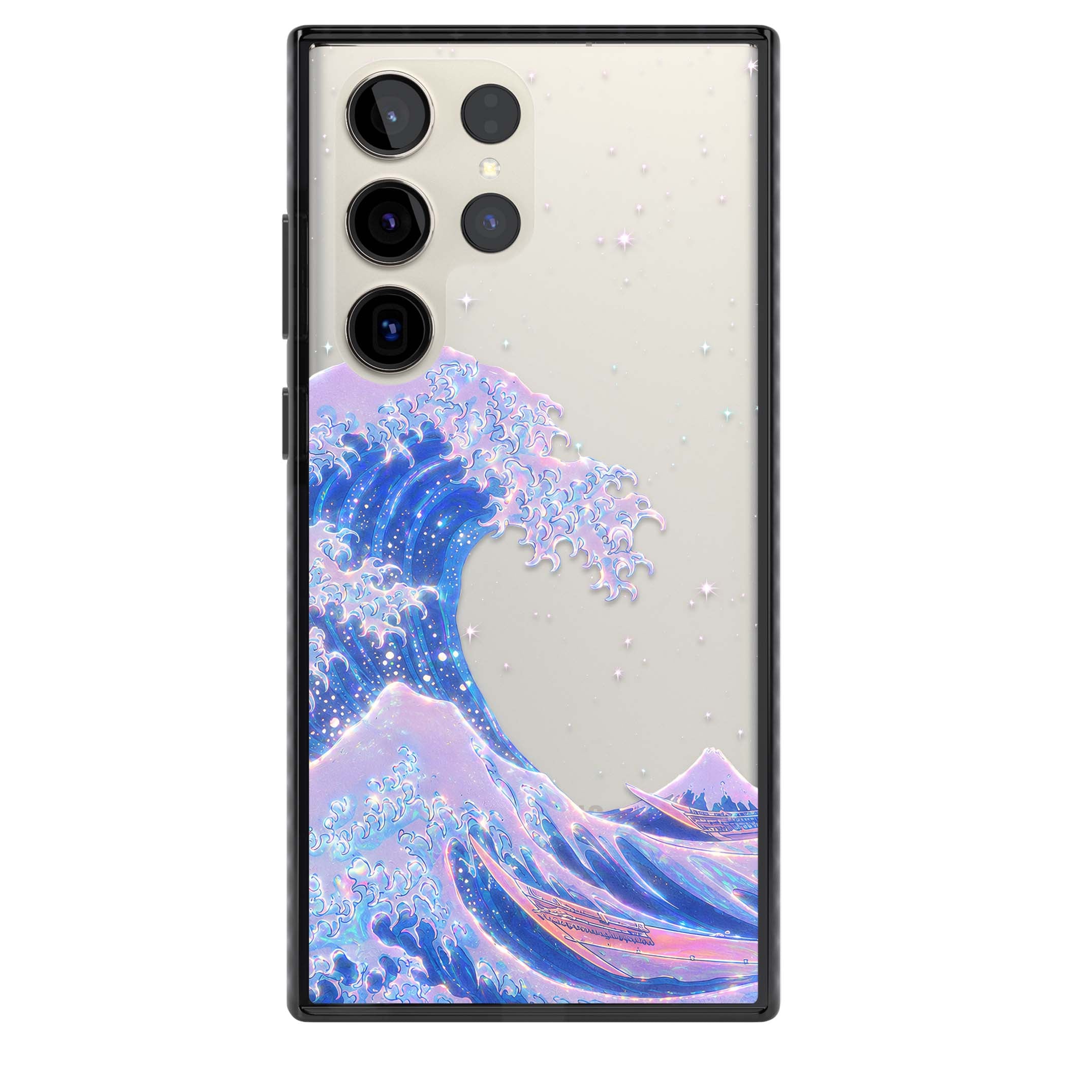 The Great Wave In Opal japanese iPhone case | Black Impact case for Samsung Galaxy S24 Ultra, Samsung Galaxy S23 Ultra, Samsung Galaxy S22 Ultra