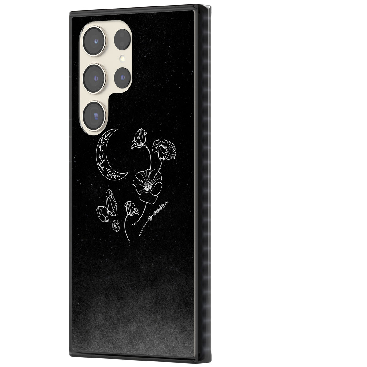 Midnight Moon Botanic Samsung S22 Ultra / Samsung S23 Ultra / Samsung S24 Ultra Impact Black Phone Case side