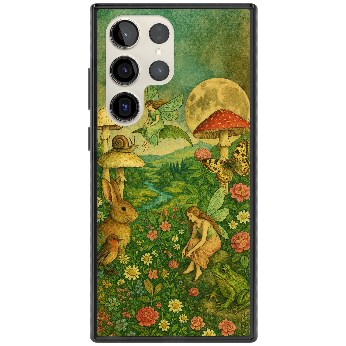 Fairies & Flowers Samsung S22 Ultra / Samsung S23 Ultra / Samsung S24 Ultra Impact Black Phone Case front