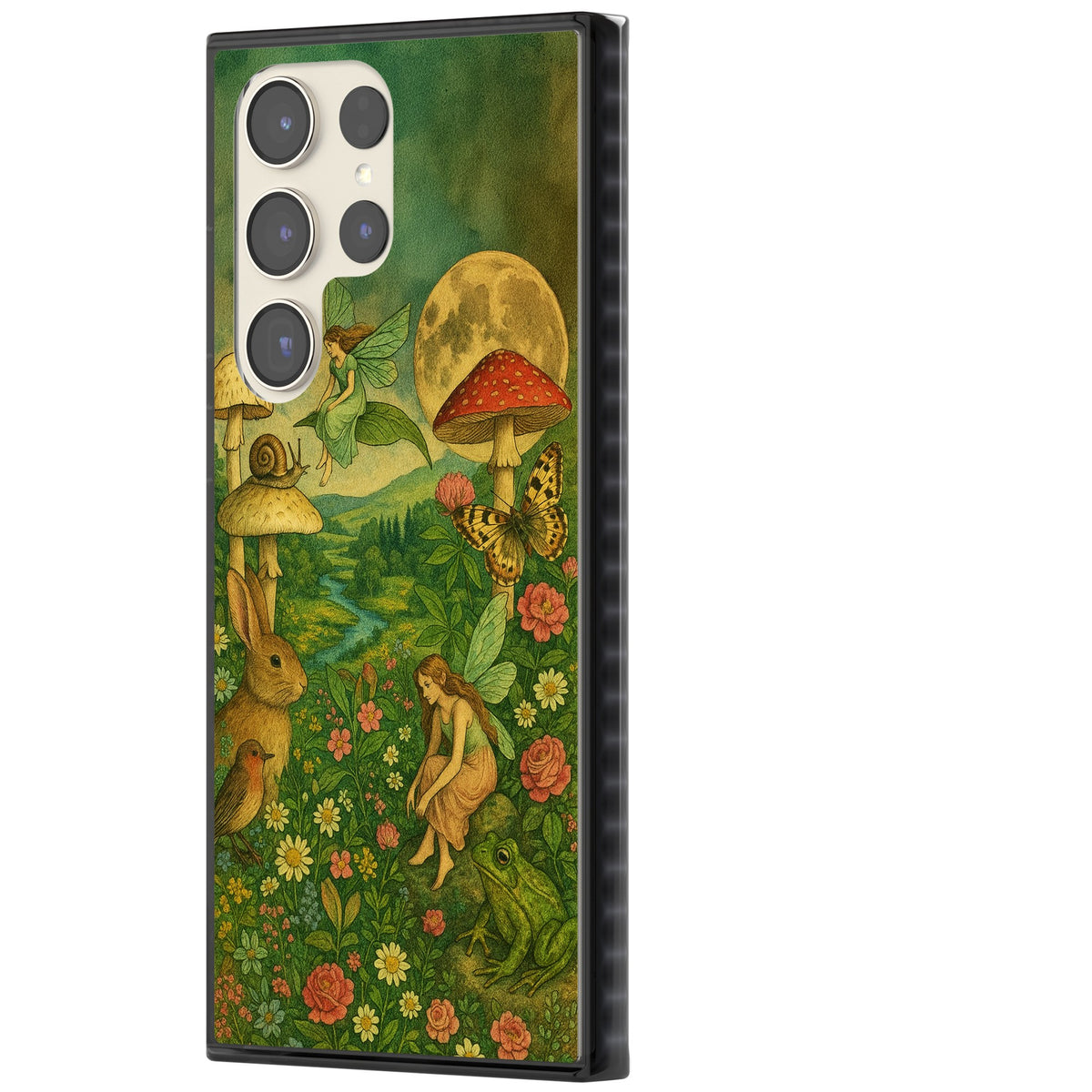 Fairies & Flowers Samsung S22 Ultra / Samsung S23 Ultra / Samsung S24 Ultra Impact Black Phone Case side