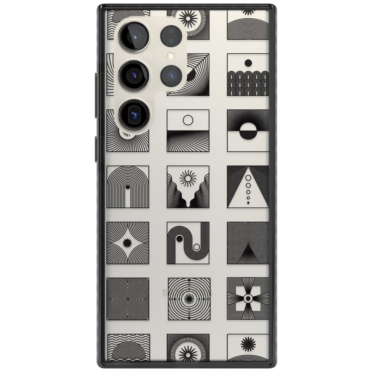 Abstract Geometric Samsung S22 Ultra / Samsung S23 Ultra / Samsung S24 Ultra Impact Black Phone Case front