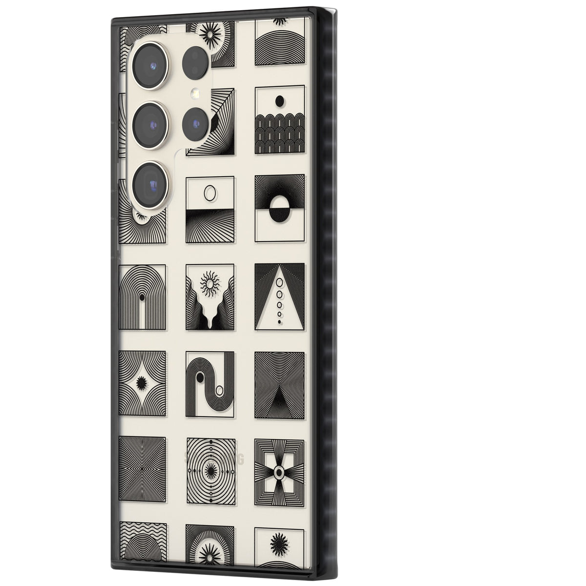 Abstract Geometric Samsung S22 Ultra / Samsung S23 Ultra / Samsung S24 Ultra Impact Black Phone Case side