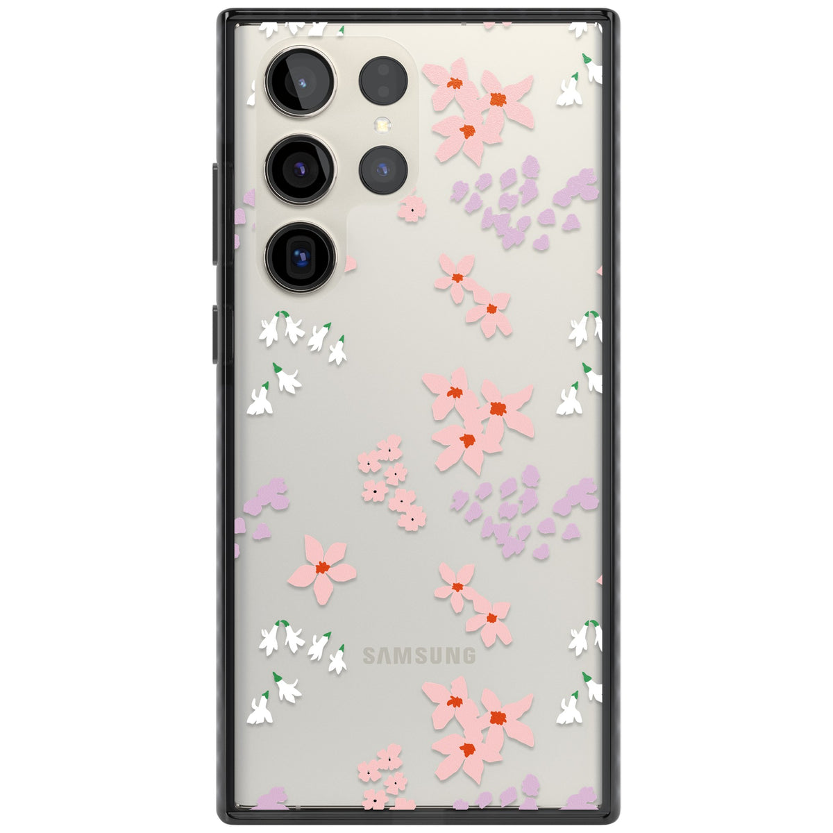 Rose & Violet Flower Mix Samsung S22 Ultra / Samsung S23 Ultra / Samsung S24 Ultra Impact Black Phone Case front