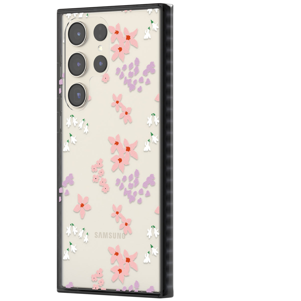 Rose & Violet Flower Mix Samsung S22 Ultra / Samsung S23 Ultra / Samsung S24 Ultra Impact Black Phone Case side