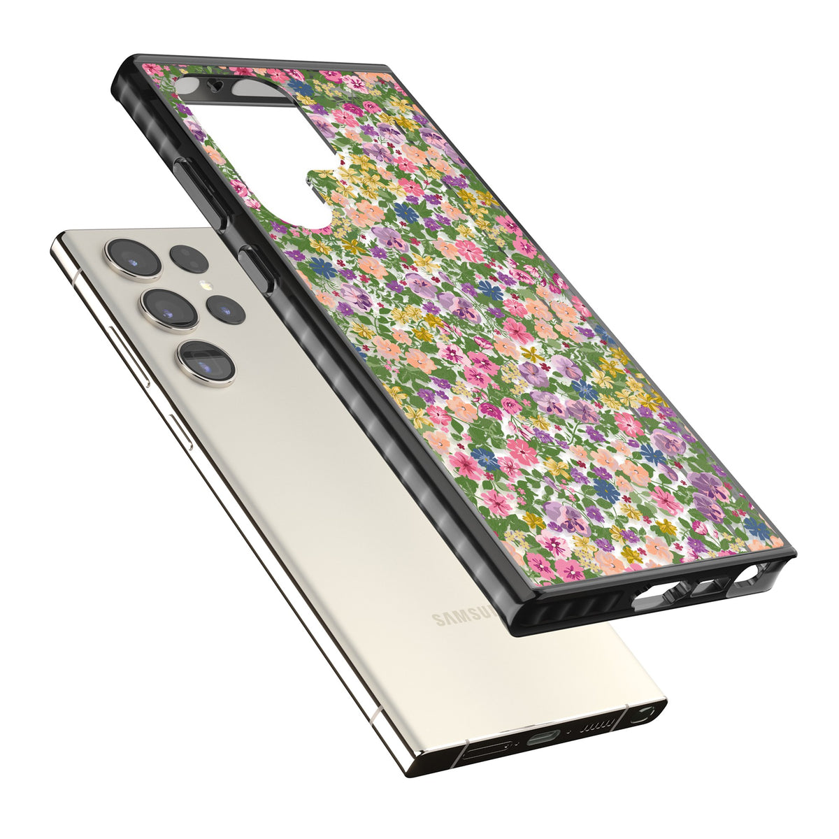 Lake Como Meadow Samsung S22 Ultra / Samsung S23 Ultra / Samsung S24 Ultra Impact Black Phone Case angled