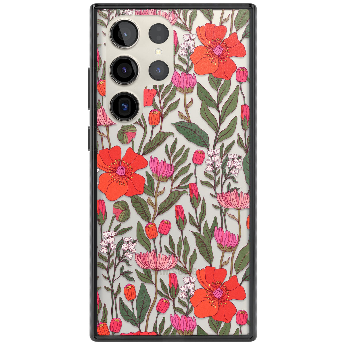 Peachy Floral Samsung S22 Ultra / Samsung S23 Ultra / Samsung S24 Ultra Impact Black Phone Case front