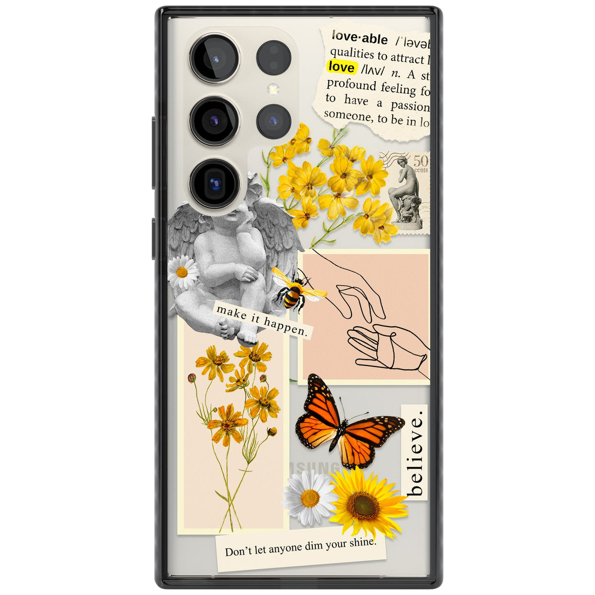 Yellow Wildflower Collage Samsung S22 Ultra / Samsung S23 Ultra / Samsung S24 Ultra Impact Black Phone Case front