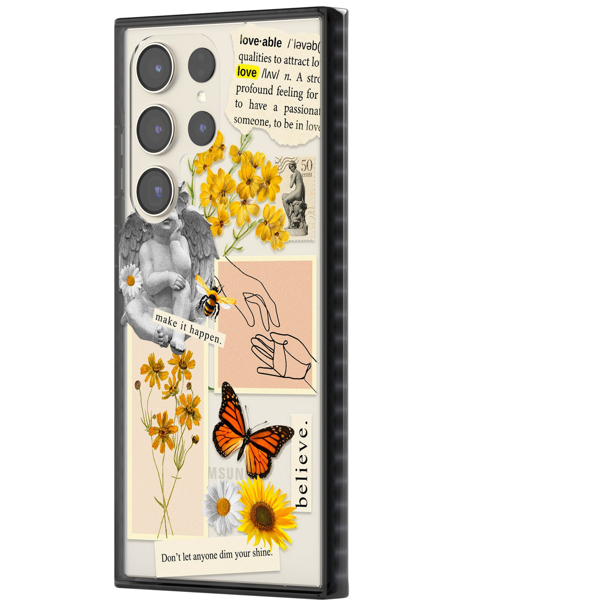 Yellow Wildflower Collage Samsung S22 Ultra / Samsung S23 Ultra / Samsung S24 Ultra Impact Black Phone Case side
