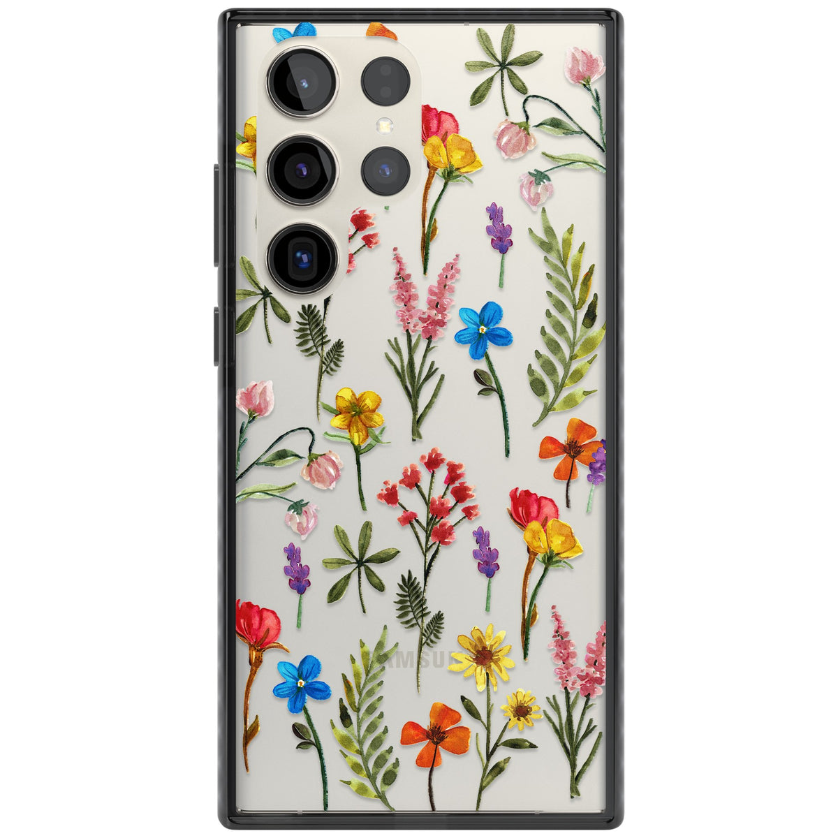 Spring Botanicals Samsung S22 Ultra / Samsung S23 Ultra / Samsung S24 Ultra Impact Black Phone Case front