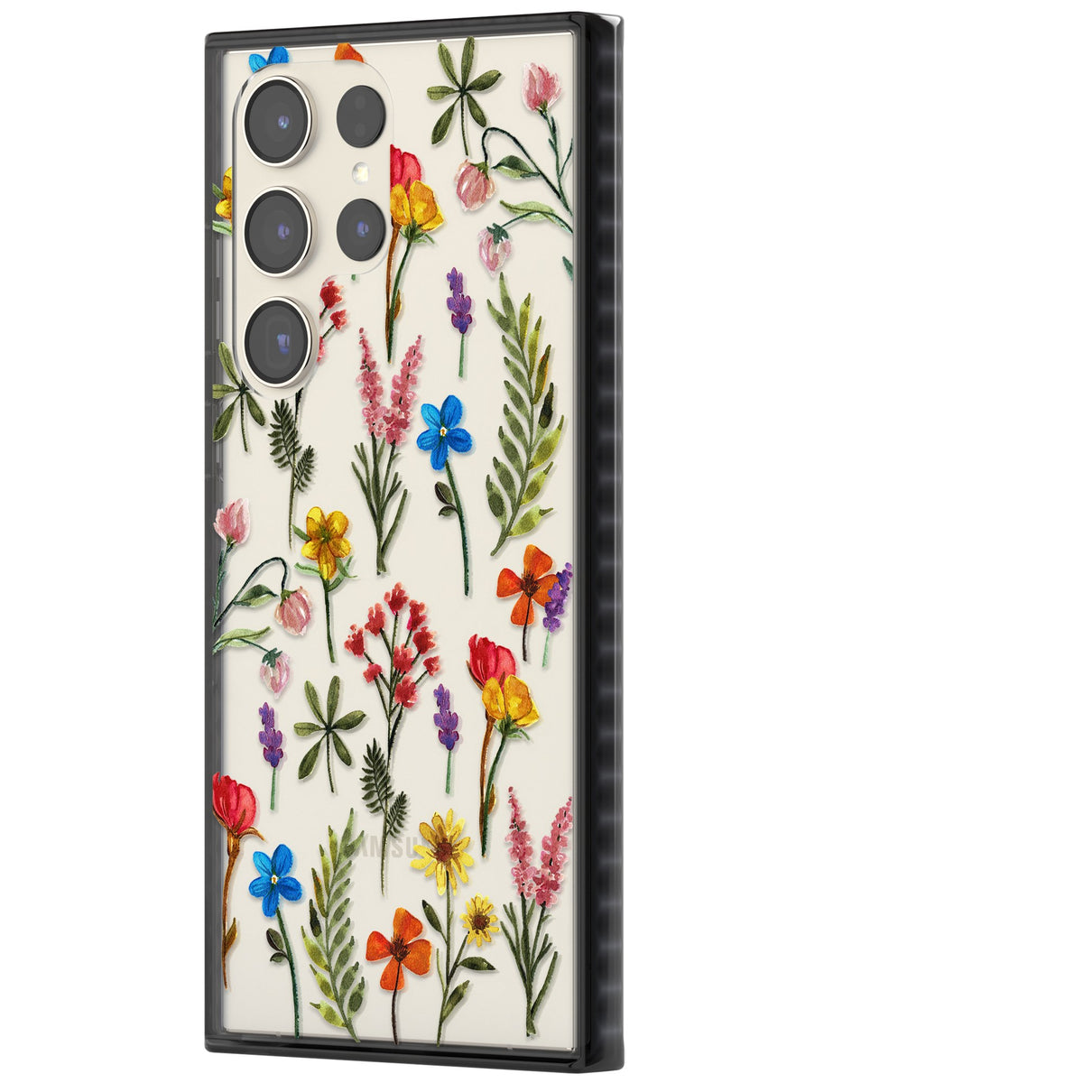 Spring Botanicals Samsung S22 Ultra / Samsung S23 Ultra / Samsung S24 Ultra Impact Black Phone Case side