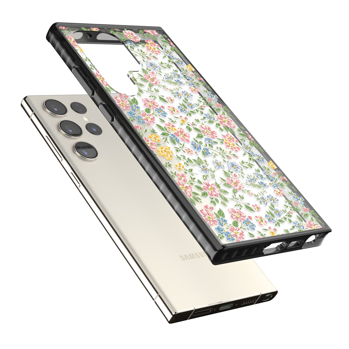 Soft Meadow Samsung S22 Ultra / Samsung S23 Ultra / Samsung S24 Ultra Impact Black Phone Case angled