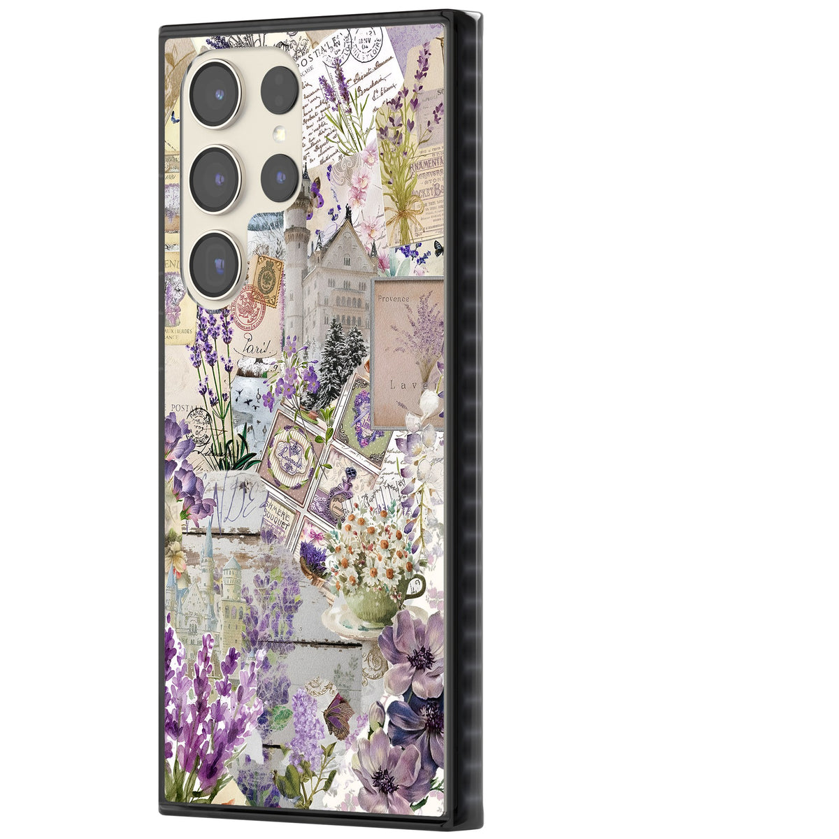 Soft Lavender Collage Samsung S22 Ultra / Samsung S23 Ultra / Samsung S24 Ultra Impact Black Phone Case side