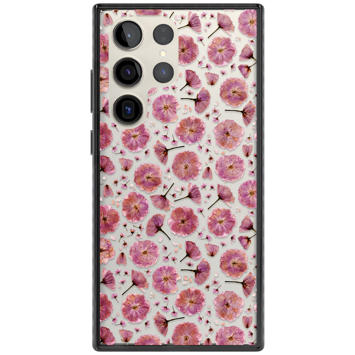 Pink Florals & Blossom Samsung S22 Ultra / Samsung S23 Ultra / Samsung S24 Ultra Impact Black Phone Case front