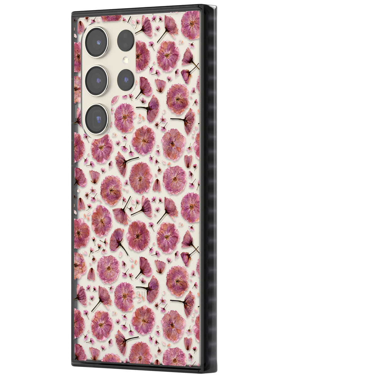 Pink Florals & Blossom Samsung S22 Ultra / Samsung S23 Ultra / Samsung S24 Ultra Impact Black Phone Case side
