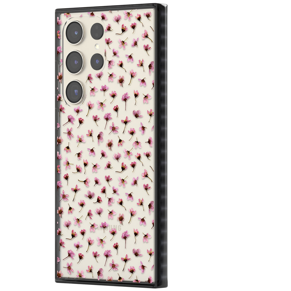 Cherry Flower Mist Samsung S22 Ultra / Samsung S23 Ultra / Samsung S24 Ultra Impact Black Phone Case side